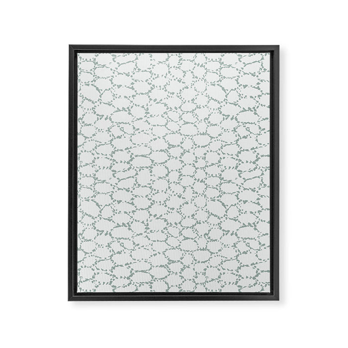 Abstract organic dots - dusty mint - pastel muted green pattern Framed Canvas Print Gallery Image 1