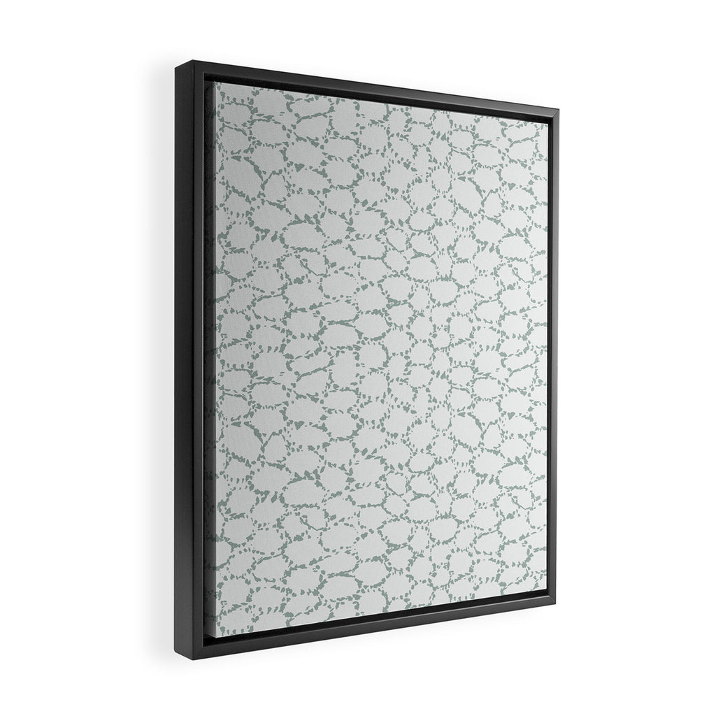 Abstract organic dots - dusty mint - pastel muted green pattern Framed Canvas Print Gallery Image 2