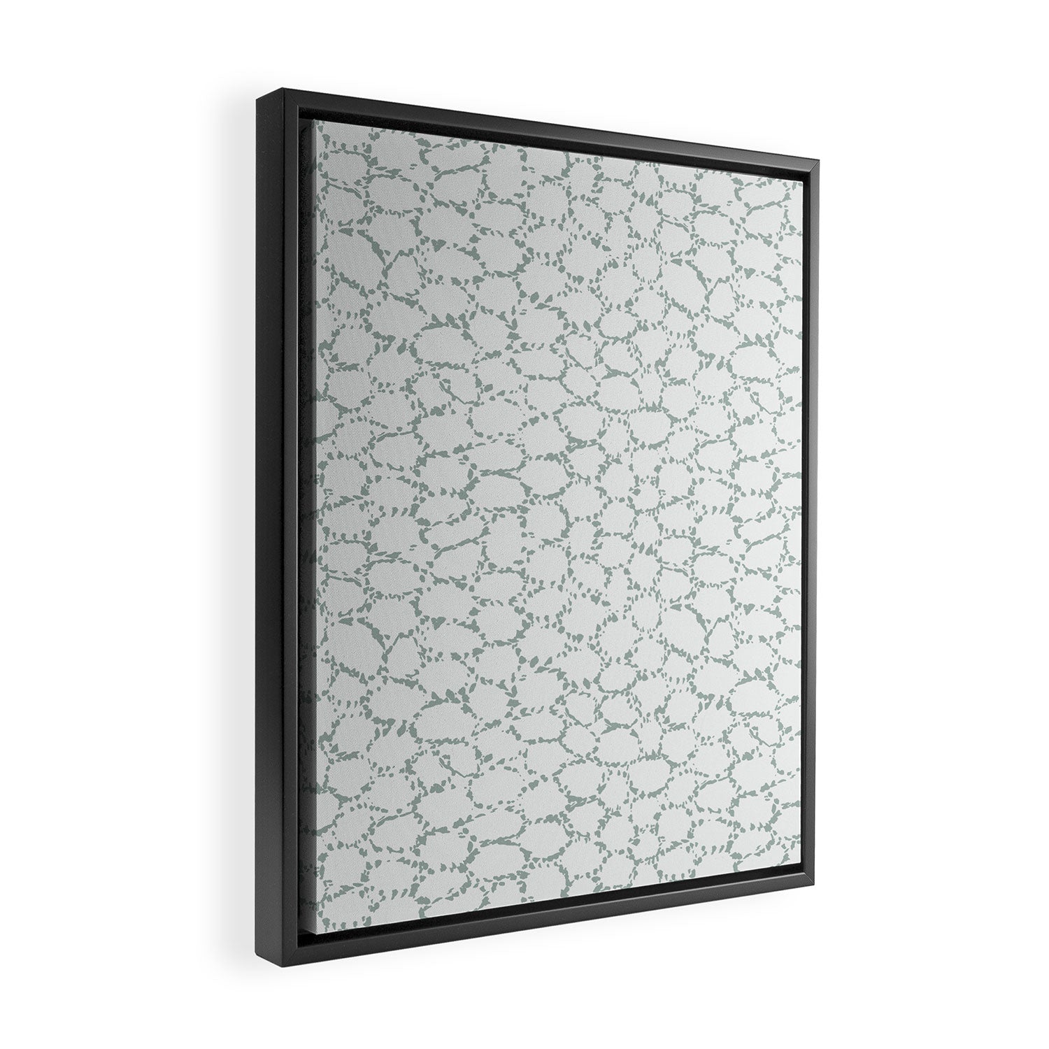 Abstract organic dots - dusty mint - pastel muted green pattern Framed Canvas Print Gallery Image 2