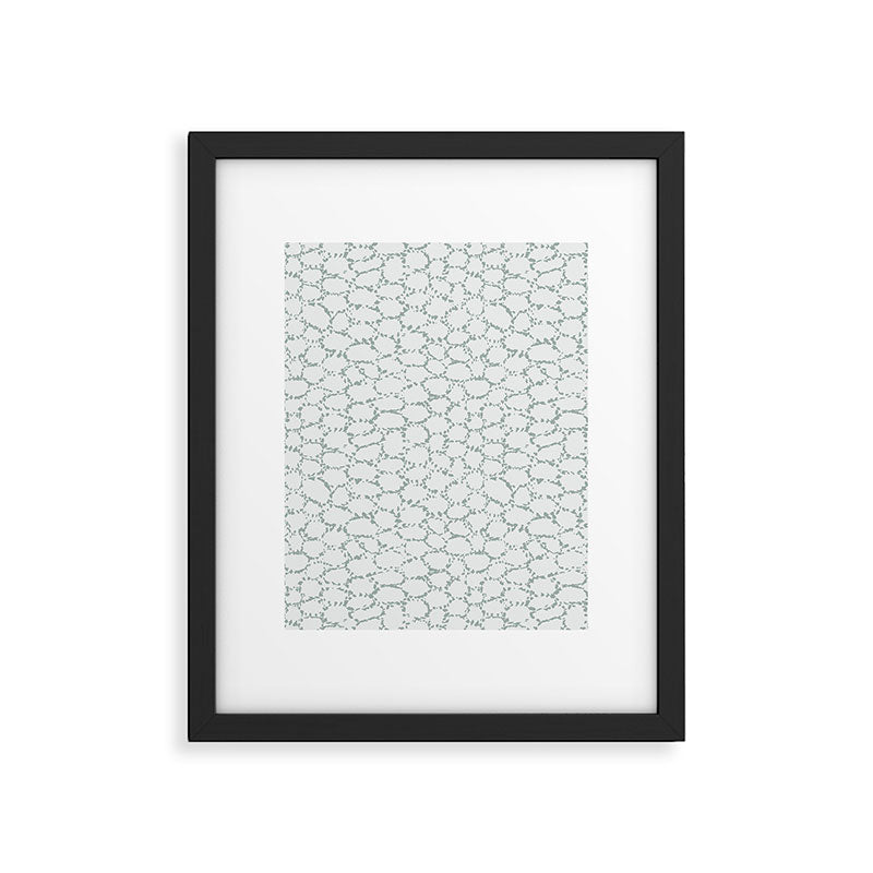 Abstract organic dots - dusty mint - pastel muted green pattern Framed Art Print Gallery Image 6