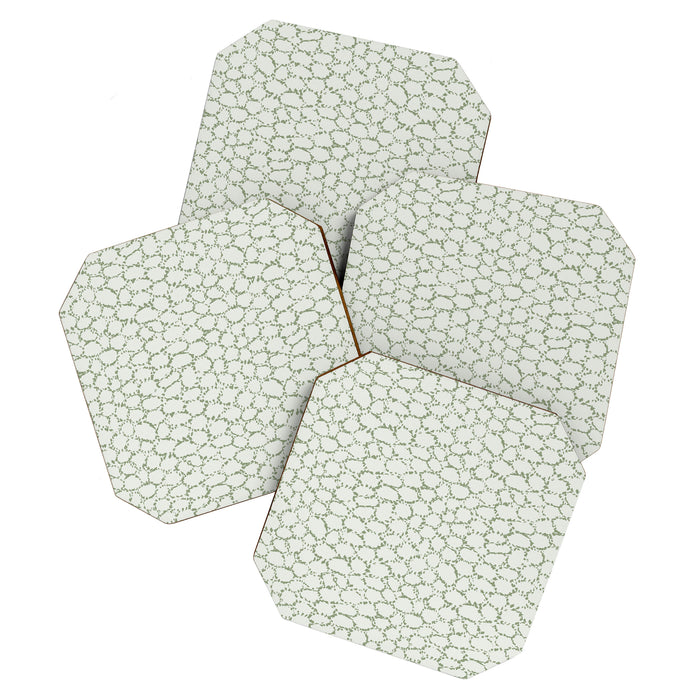 Abstract organic dots - pastel sage green pattern Coaster Gallery Image 1
