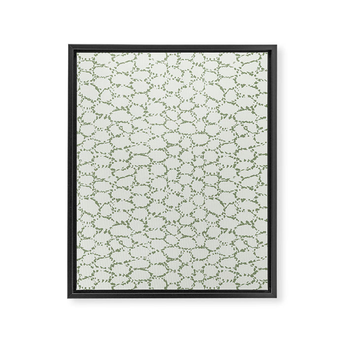 Abstract organic dots - pastel sage green pattern Framed Canvas Print Gallery Image 1