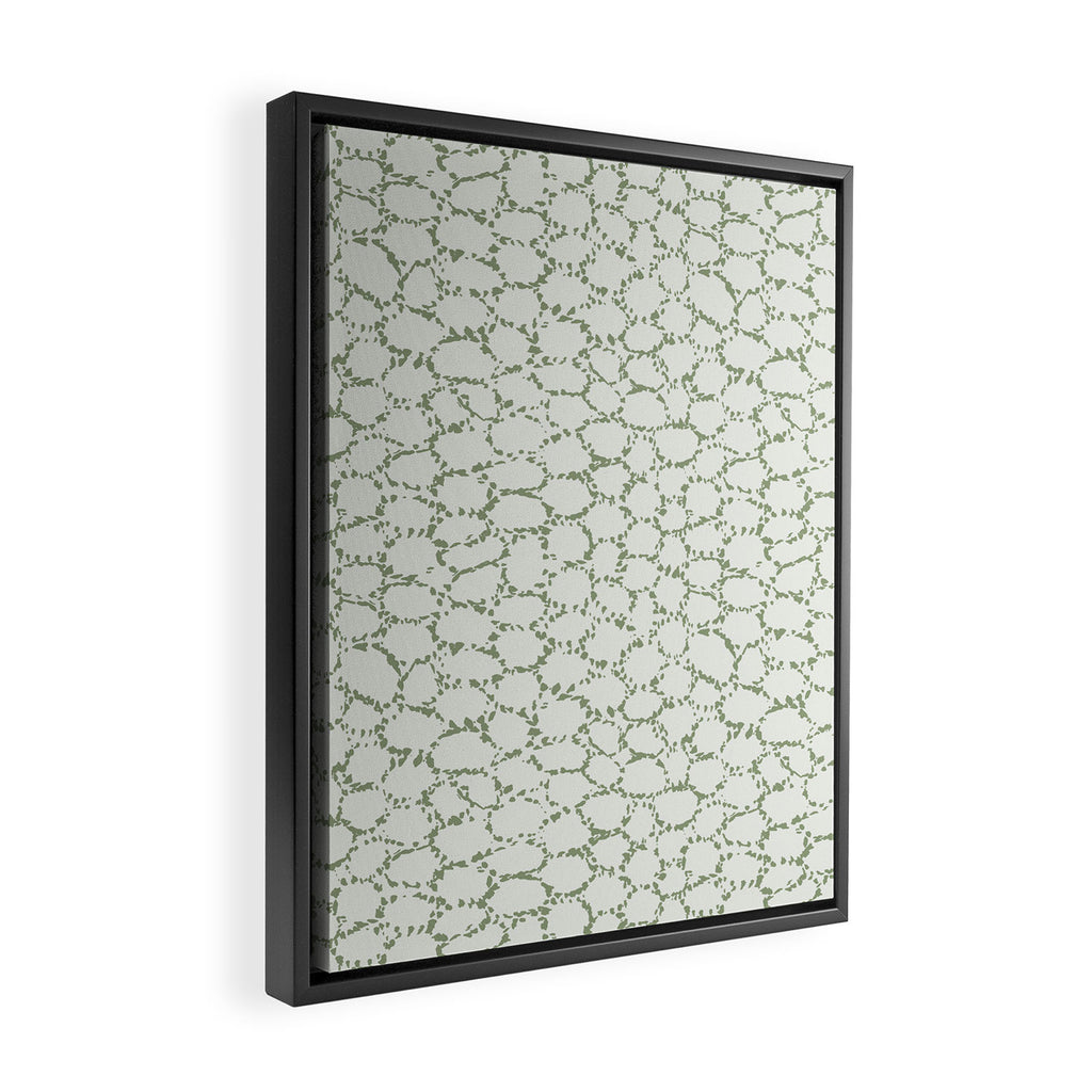 Abstract organic dots - pastel sage green pattern Framed Canvas Print Gallery Image 2