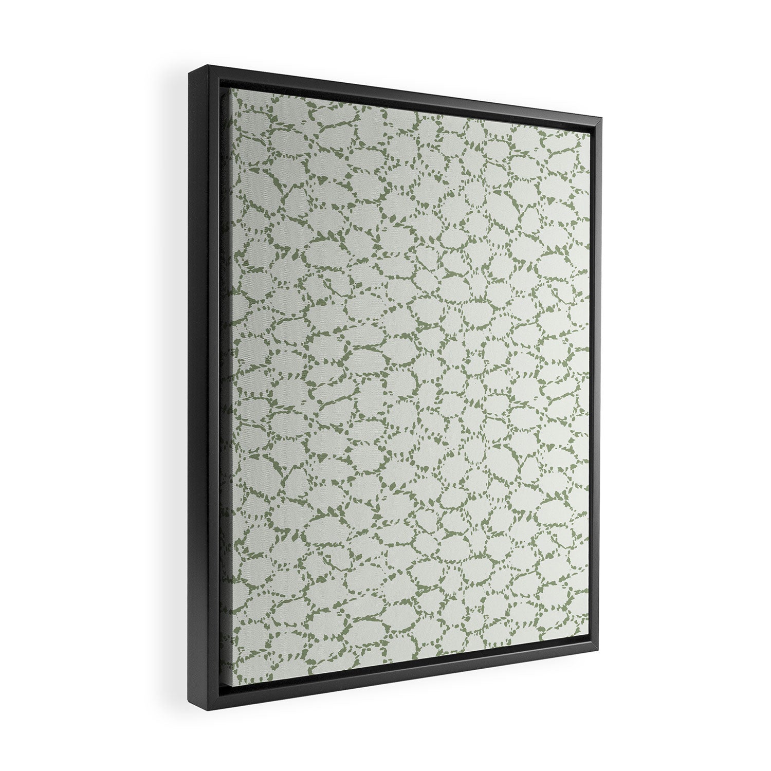 Abstract organic dots - pastel sage green pattern Framed Canvas Print Gallery Image 2