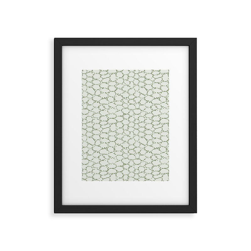 Abstract organic dots - pastel sage green pattern Framed Art Print Gallery Image 6