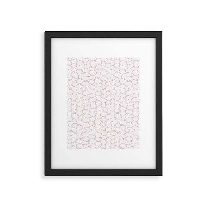 Abstract organic dots - soft baby pink pattern Framed Art Print Gallery Image 1