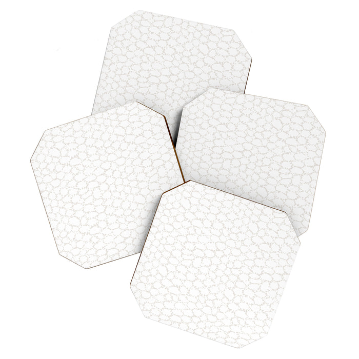 Abstract organic dots - soft beige mushroom pattern Coaster Gallery Image 1