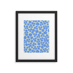 Blue flower blossom scatter on soft green Framed Art Print Gallery Image 6