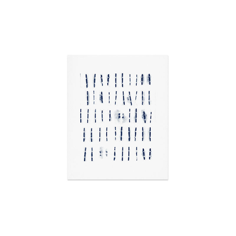 Blue indigo stripes over white shibori tie dye pattern Art Print Gallery Image 1