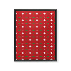 Christmas vector green and white horizontal and vertical stitches aligned on red background seamless Framed Canvas Print Gallery Image 8
