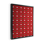 Christmas vector green and white horizontal and vertical stitches aligned on red background seamless Framed Canvas Print Gallery Image 2