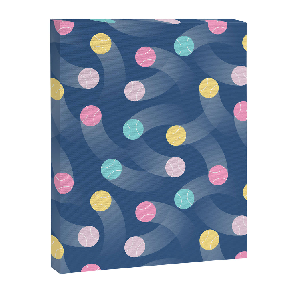 Colorful pastel tennis balls over blue background pattern Canvas Print Gallery Image 8