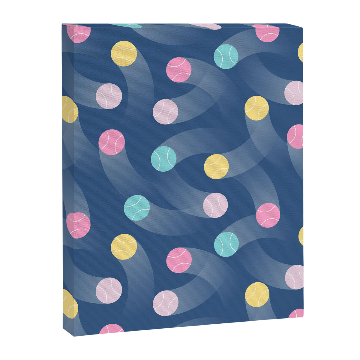 Colorful pastel tennis balls over blue background pattern Canvas Print Gallery Image 8