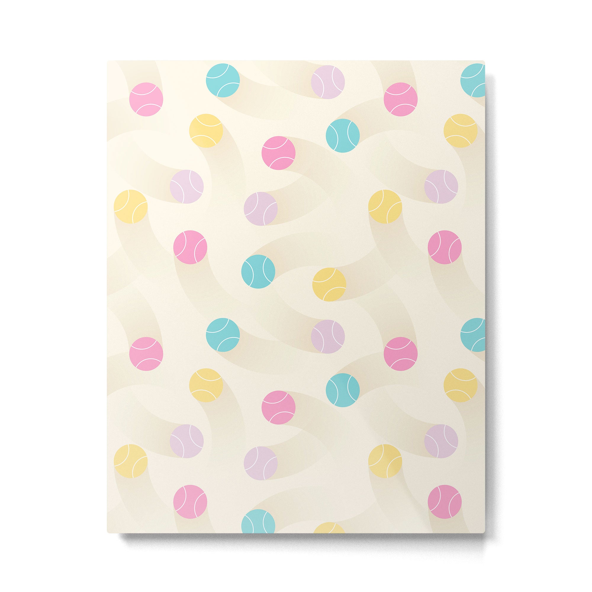 Colorful pastel tennis balls pattern Metal Print Gallery Image 6