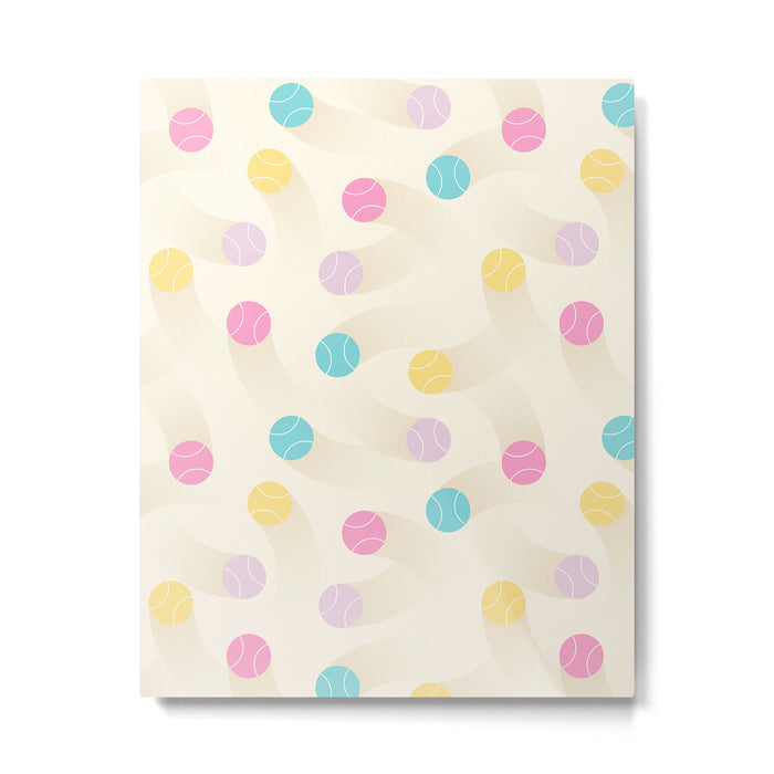 Colorful pastel tennis balls pattern Metal Print Gallery Image 1
