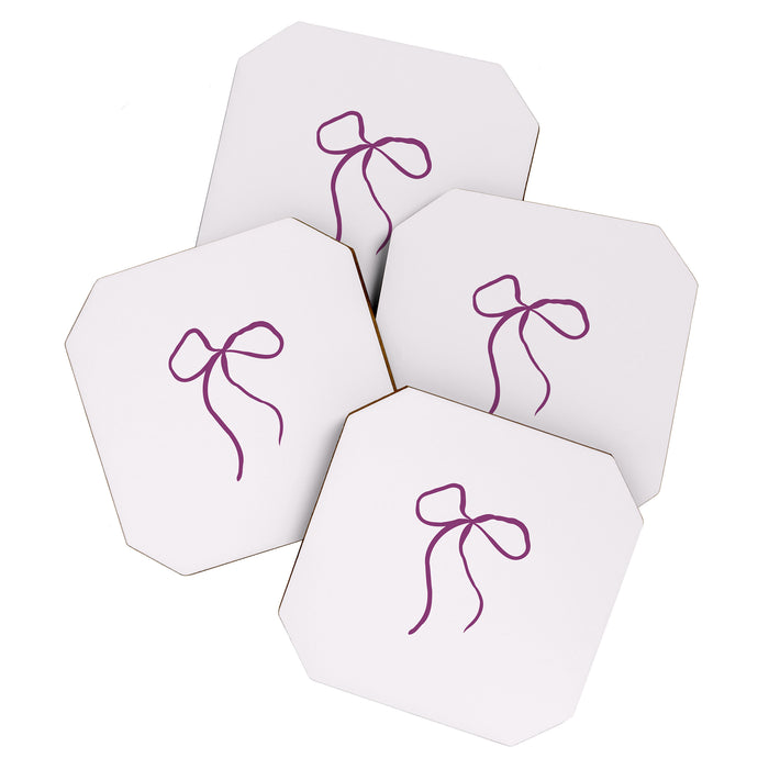 Coquette pink bow Coaster Gallery Image 1