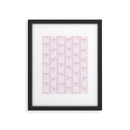 Coquette pink bows on a vertical stripes background Framed Art Print Gallery Image 6