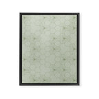 Geometric flowers light sage green pattern Framed Canvas Print Gallery Image 8