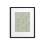 Geometric flowers light sage green pattern Framed Art Print Gallery Image 6