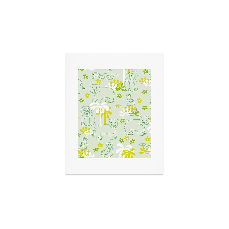 Green safari Art Print Gallery Image 1