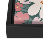 Peach and pink floral field pattern Framed Canvas Print Gallery Image 3