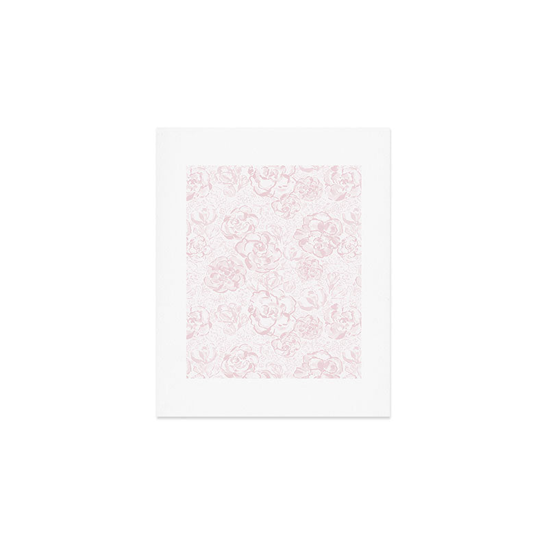 Rose garden floral watercolor - baby pink pattern Art Print Gallery Image 1