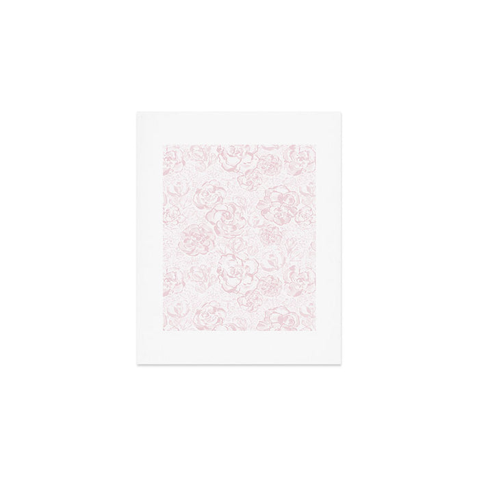 Rose garden floral watercolor - baby pink pattern Art Print Gallery Image 1