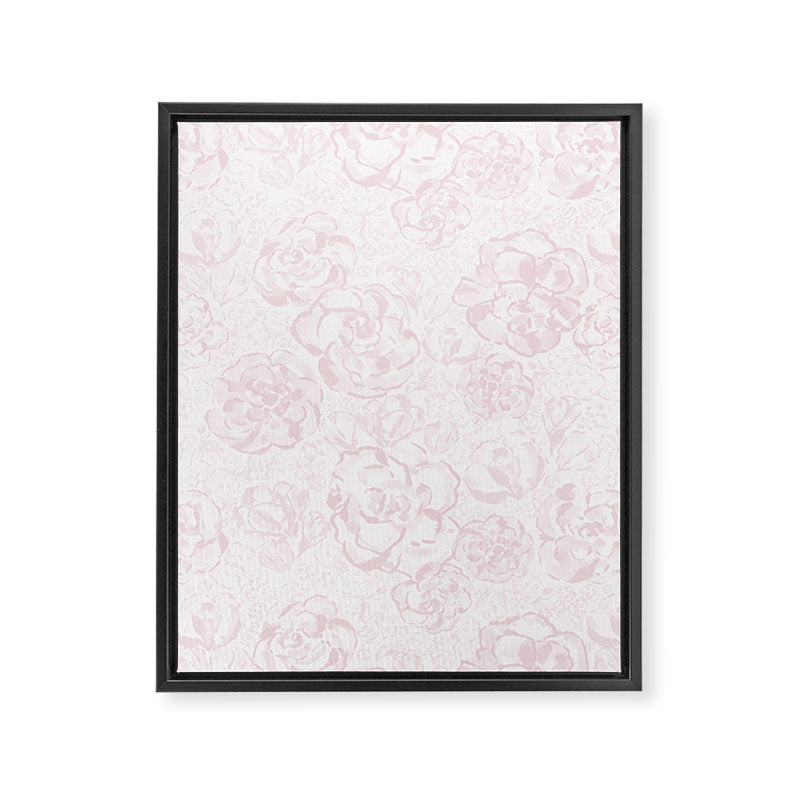 Rose garden floral watercolor - baby pink pattern Framed Canvas Print Gallery Image 8