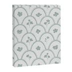 Rustic scallop floral block print - dusty mint pastel green pattern Canvas Print Gallery Image 8