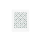 Rustic scallop floral block print - dusty mint pastel green pattern Art Print Gallery Image 1