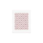 Rustic scallop floral block print - dusty rose pink pattern Art Print Gallery Image 1