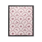 Rustic scallop floral block print - dusty rose pink pattern Framed Canvas Print Gallery Image 8