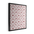 Rustic scallop floral block print - dusty rose pink pattern Framed Canvas Print Gallery Image 2