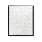 Rustic scallop floral block print - natural soft mushroom pattern Framed Canvas Print Gallery Image 8
