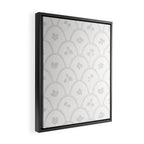 Rustic scallop floral block print - natural soft mushroom pattern Framed Canvas Print Gallery Image 2
