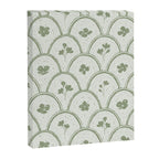 Rustic scallop floral block print - sage green pattern Canvas Print Gallery Image 8