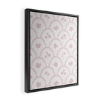 Rustic scallop floral block print - soft blush baby pink pattern Framed Canvas Print Gallery Image 2