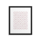 Rustic scallop floral block print - soft blush baby pink pattern Framed Art Print Gallery Image 6