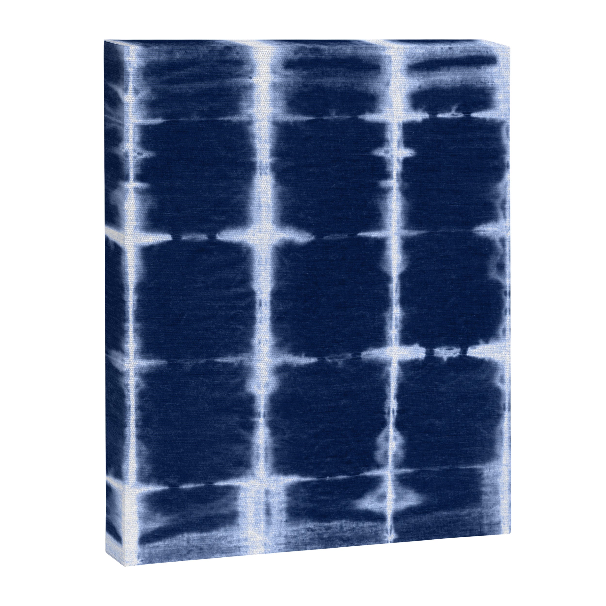 Shibori itajime indigo square pattern Canvas Print Gallery Image 8