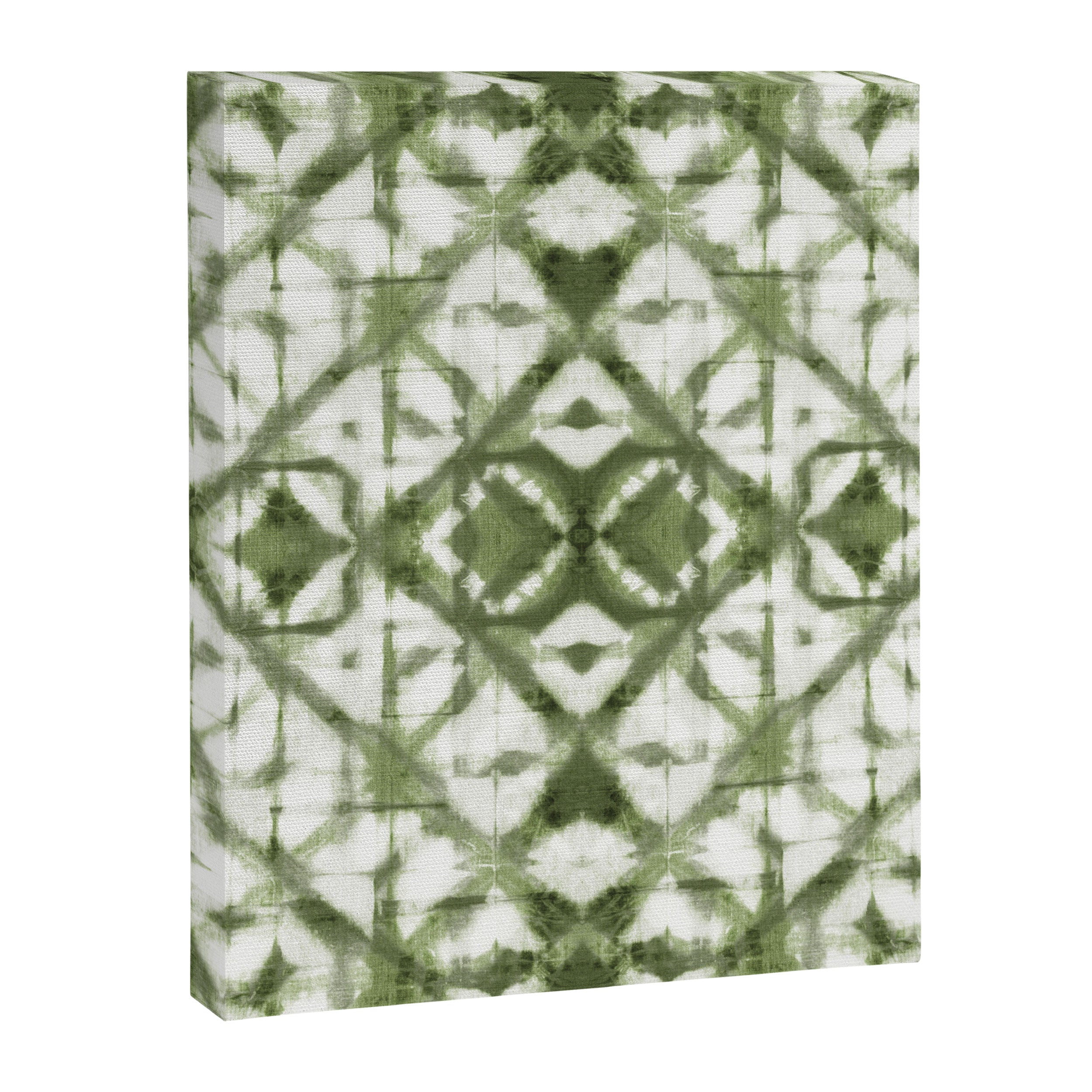 Shibori olive diamond tie dye patetrn Canvas Print Gallery Image 8