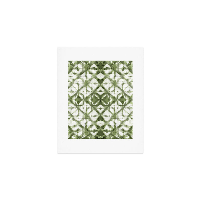 Shibori olive diamond tie dye patetrn Art Print Gallery Image 1