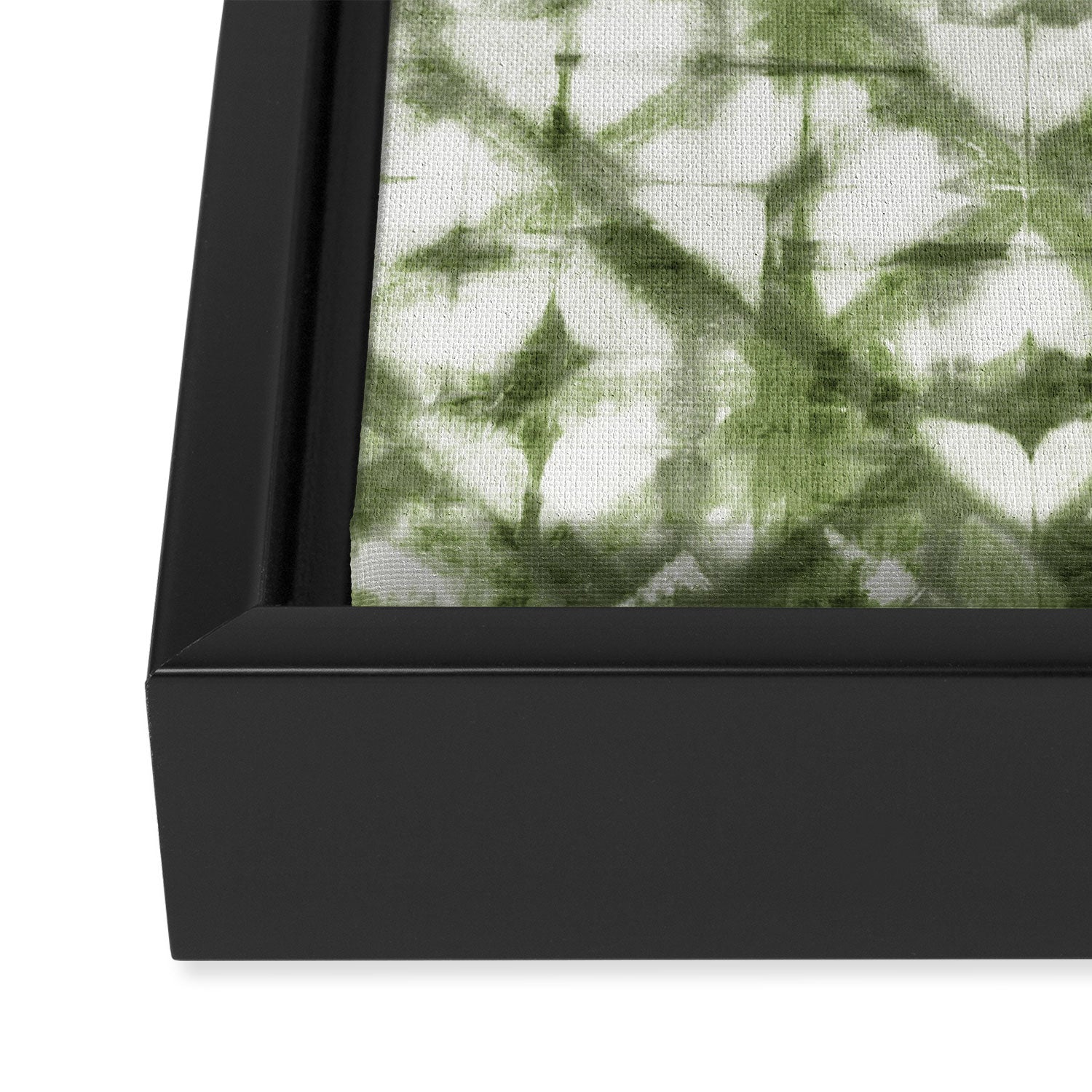Shibori olive diamond tie dye patetrn Framed Canvas Print Gallery Image 3