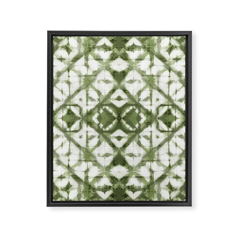 Shibori olive diamond tie dye patetrn Framed Canvas Print Gallery Image 8