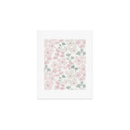 Soft meadow blooms - baby pink, rosy blush and warm beige floral pattern Art Print Gallery Image 1