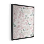 Soft meadow blooms - baby pink, rosy blush and warm beige floral pattern Framed Canvas Print Gallery Image 2