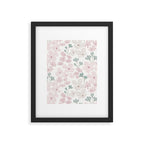 Soft meadow blooms - baby pink, rosy blush and warm beige floral pattern Framed Art Print Gallery Image 6