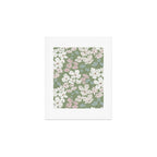 Soft meadow blooms - dusty mint, cream and pink floral pattern Art Print Gallery Image 1