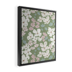 Soft meadow blooms - dusty mint, cream and pink floral pattern Framed Canvas Print Gallery Image 2