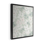 Soft meadow blooms - muted mint, dusty green and beige floral pattern Framed Canvas Print Gallery Image 2