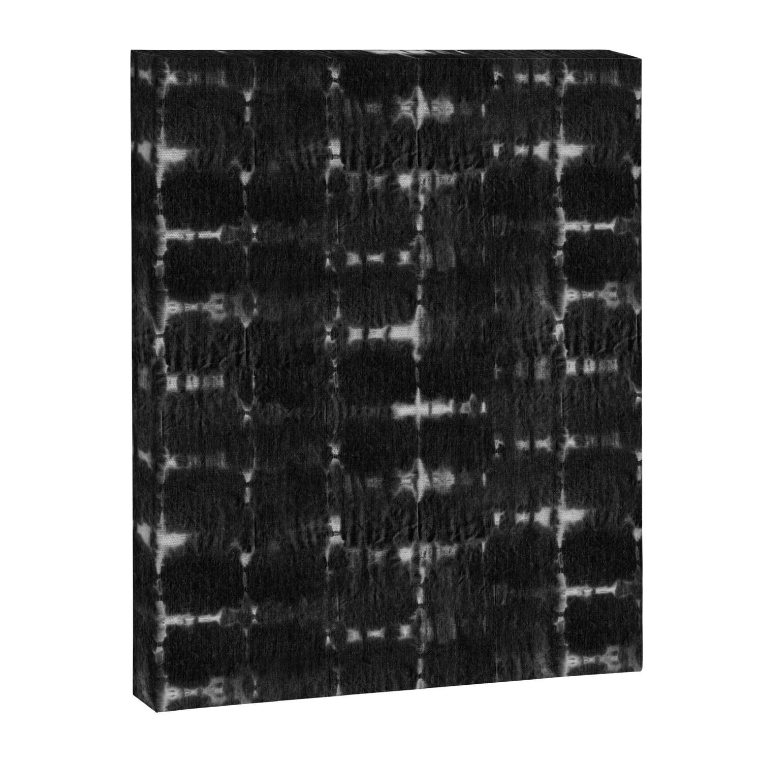 Soft texture of Shibori squares - black pattern Canvas Print Gallery Image 3